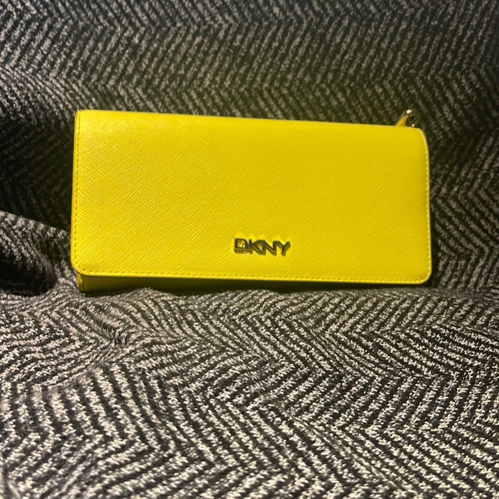 DKNY Bright Yellow Leather Wallet